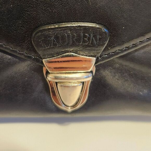 Ralph Lauren Black Soft Buttery Leather Silver Clip Wallet Ret.$145 - Picture 3 of 5